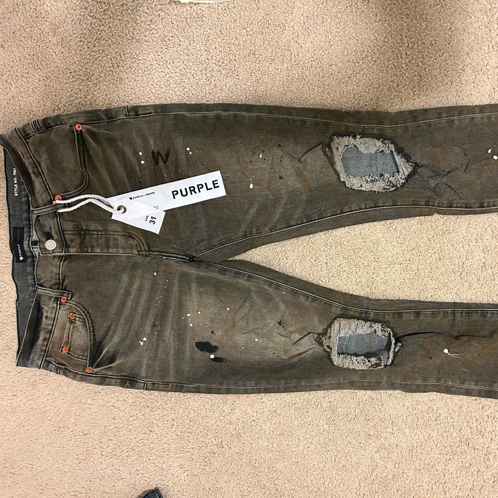 Men's Distressed Brown Jeans style number 202315